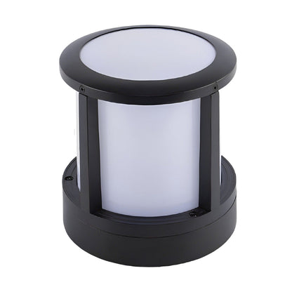 Modern Cylinder Die-Cast Aluminum Acrylic Outdoor Pillar Light Black White Hardwired IP65 700LM Garden Yard