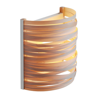Handcrafted Wooden Wall Sconce – Semi-Cylindrical Rustic Modern Accent Light