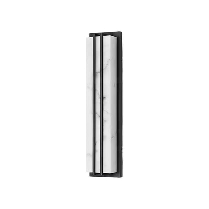 Modern LED Outdoor Wall Sconce Stainless Steel Resin Marble Shade IP54 28W 3CCT Black 27 Inch