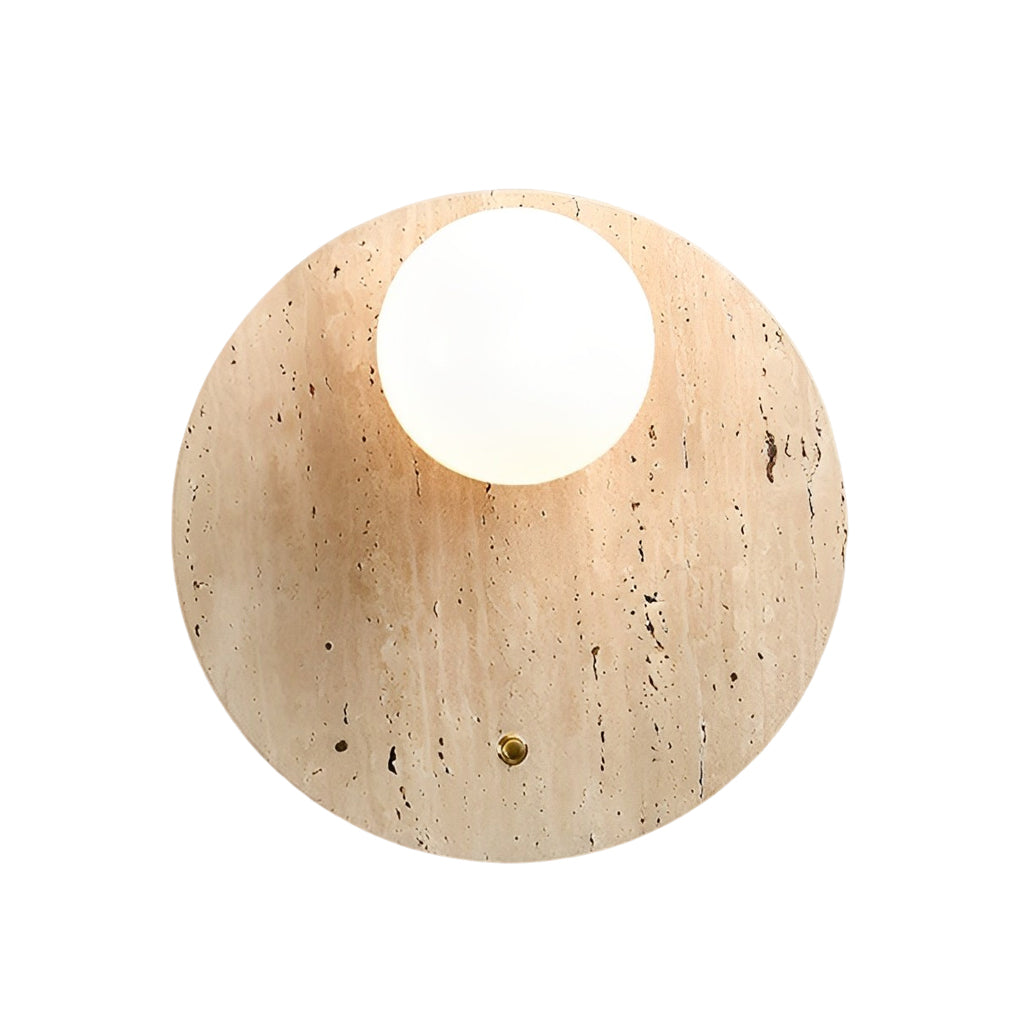 Travertine Wall Sconce Wabi Sabi Natural Stone G9 Japandi Bedroom Living Room