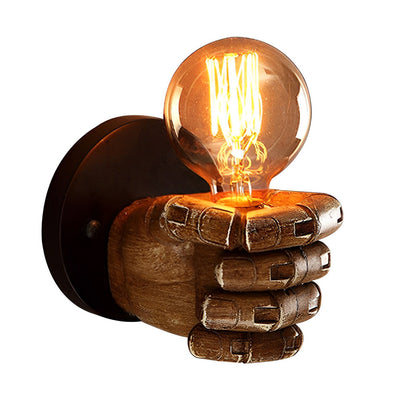 Industrial Resin Fist Wall Sconce Light – Retro Hand Wall Lamp