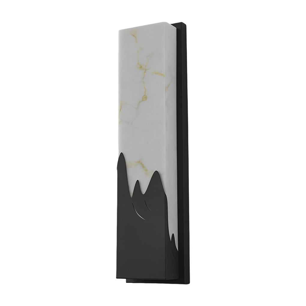 Modern LED Outdoor Wall Sconce Stainless Steel Imitation Marble Mountain Scenery IP65 3000K 2 Sizes