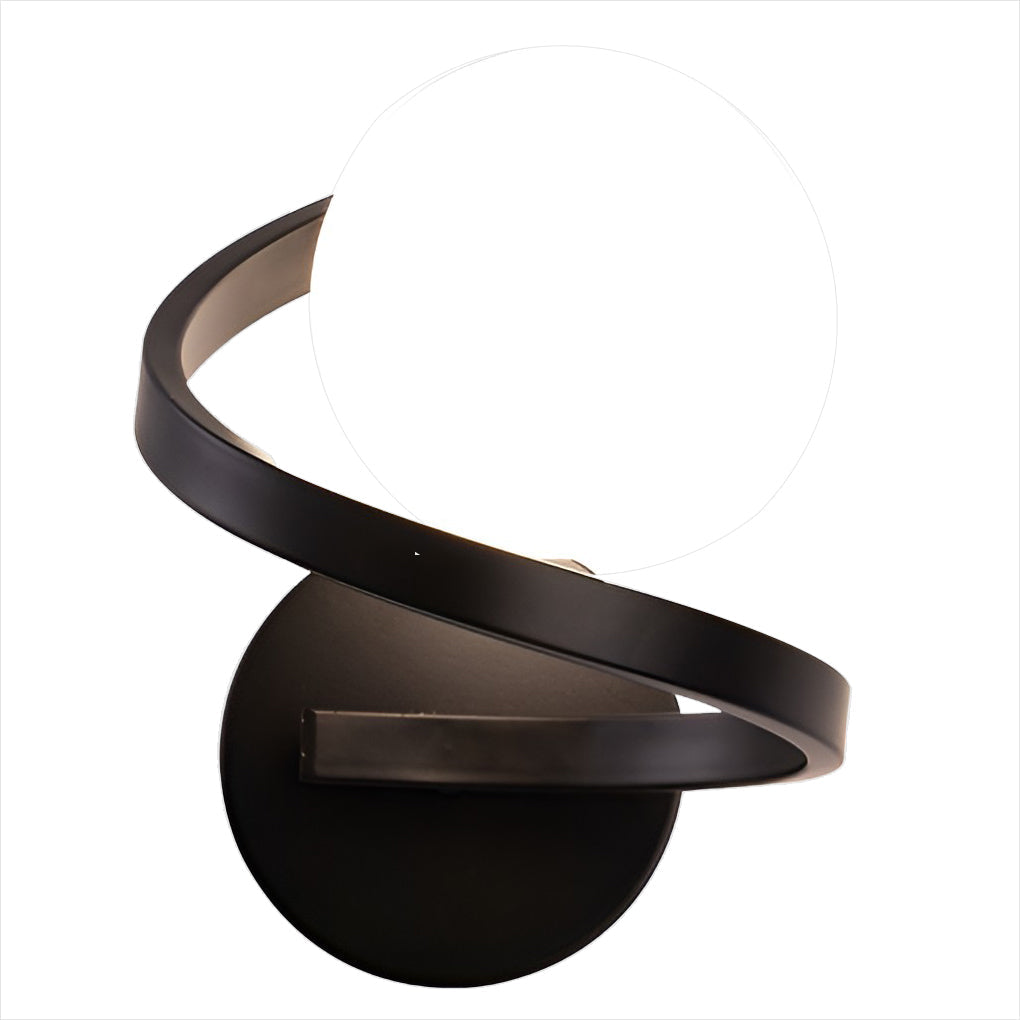 Curved Metal LED Wall Sconce G9 Iron Glass 3000K/6000K Nordic Modern Bedside Black Gold 7.87''