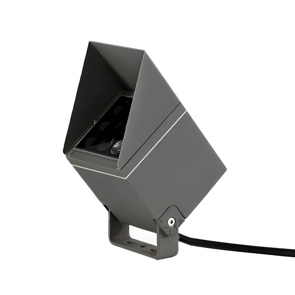 Hardwired LED Outdoor Landscape Spotlight 9W DC24V Adjustable 30° Beam Die-Cast Aluminum 3 CCT IP65 Matte Gray