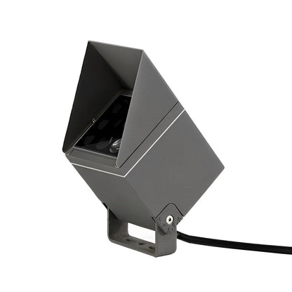 Hardwired LED Outdoor Landscape Spotlight 9W DC24V Adjustable 30° Beam Die-Cast Aluminum 3 CCT IP65 Matte Gray