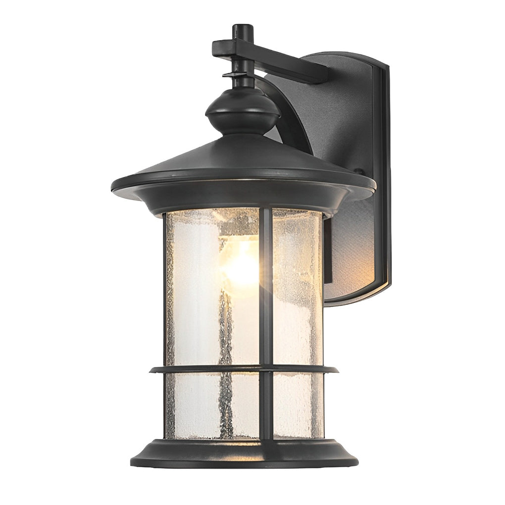 Retro Outdoor Wall Lantern Aluminum Alloy Glass E27 IP44 Waterproof Black American Garden Porch
