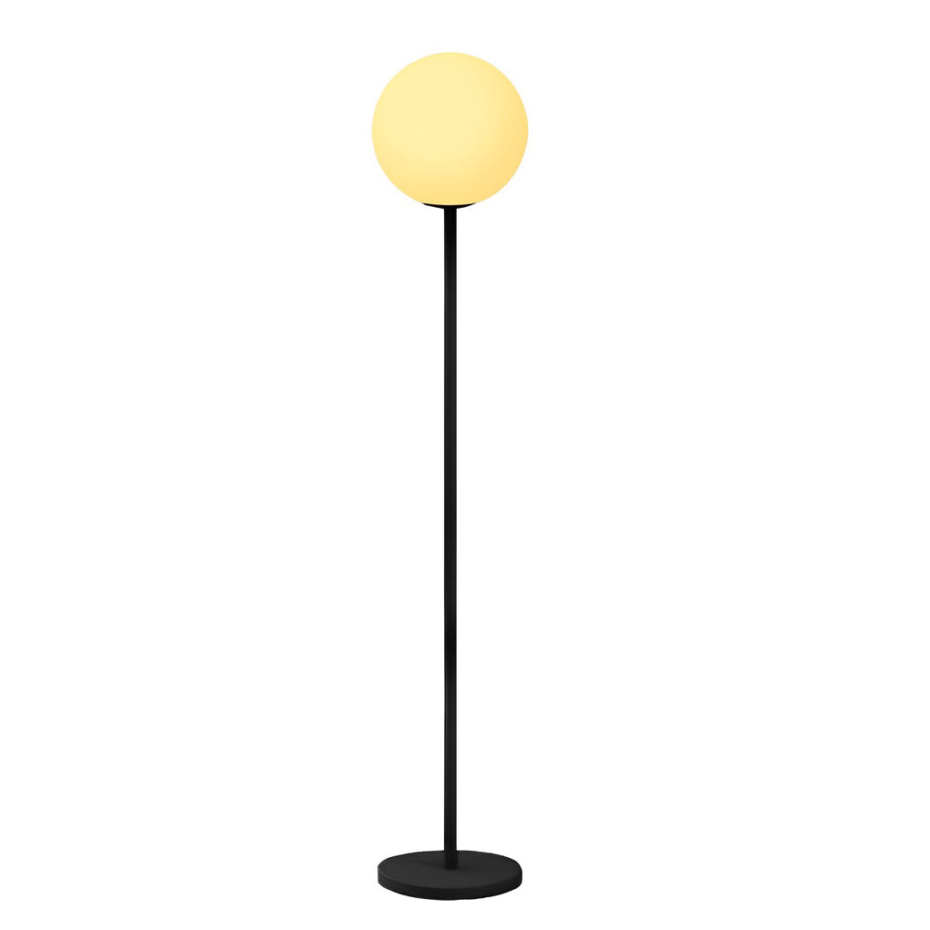Modern Floor Lamp RGB 16 Color LED Globe App Control Dimmable Black Metal PE Shade Living Room Bedroom 60 Inch
