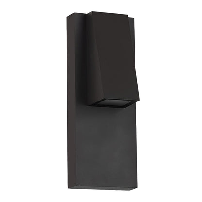 Modern LED Outdoor Wall Sconce Die-Cast Aluminum Glass Shade 18W 3000K 95-265V Black Courtyard Villa