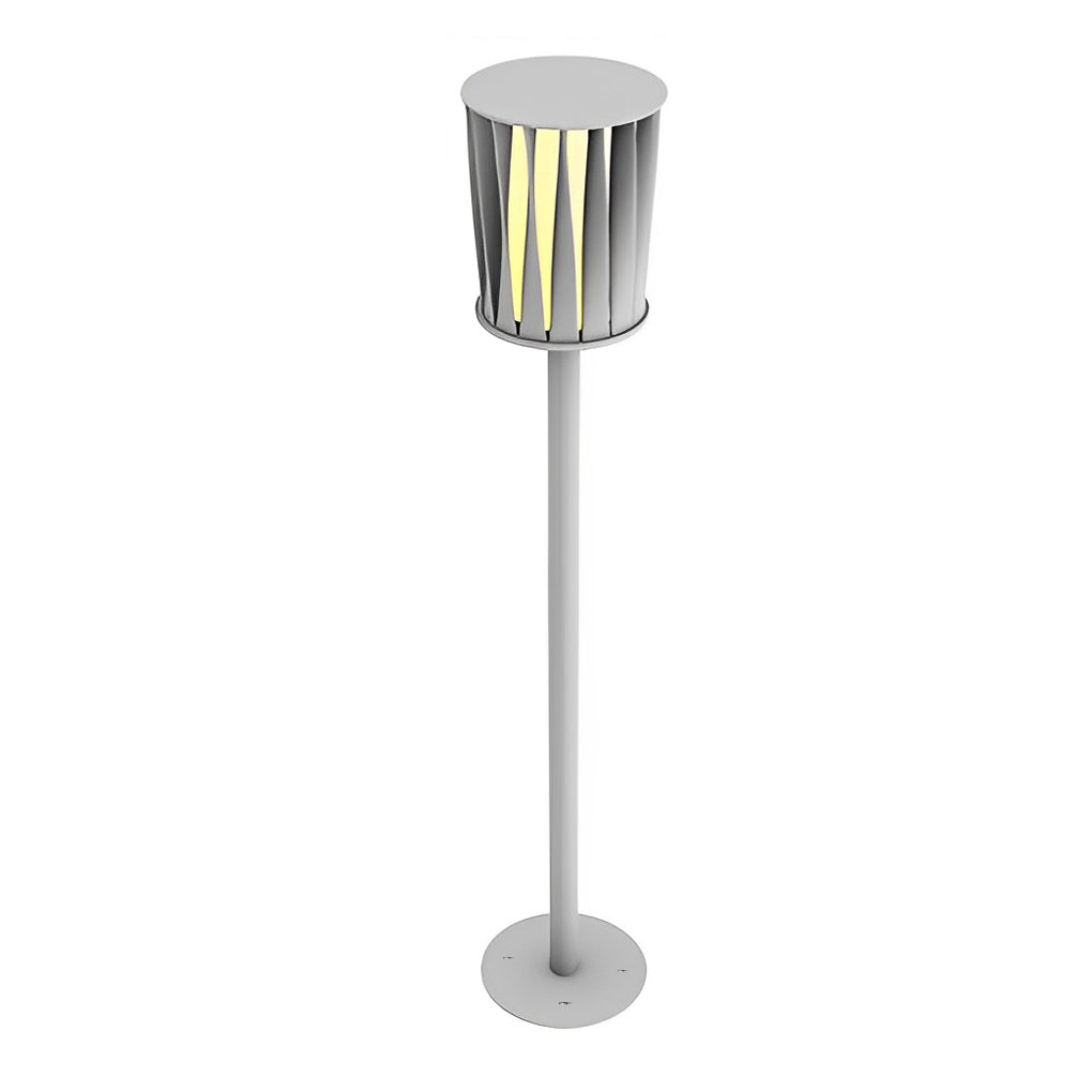 Rotating Vertical Slat Stainless Steel LED Outdoor Floor Lamp IP65 Solar 3000K