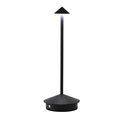 Rechargeable Mushroom Table Lamp Slim Aluminum Pina Cordless Touch Stepless Dimming 12H Black or Gold
