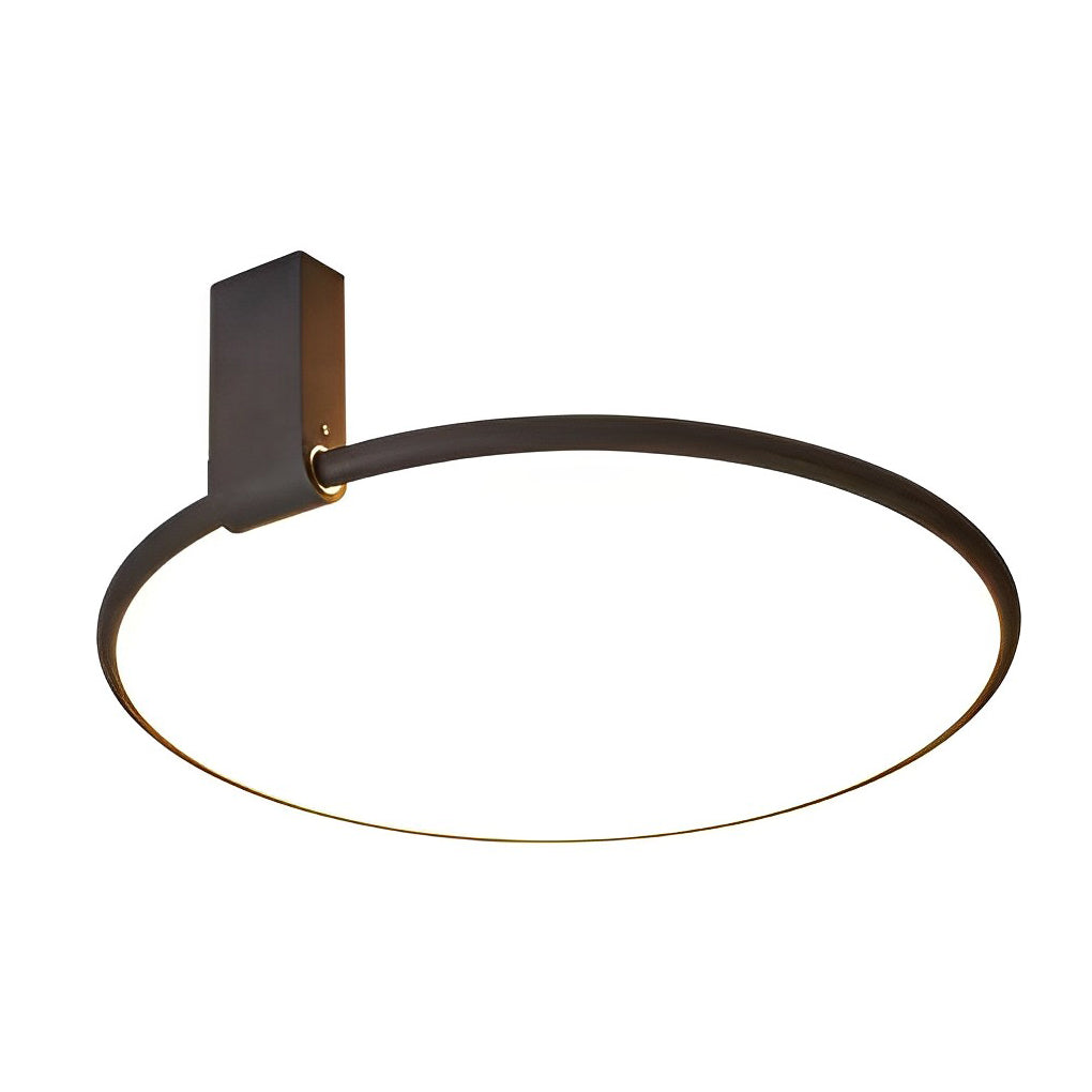 Adjustable-Angle Round Semi-Flush Mount Ceiling Light — Modern Black Aluminum Acrylic LED 3 Step Dimming High CRI