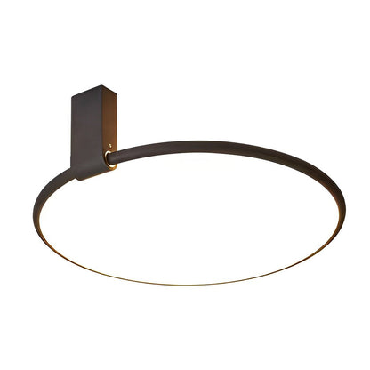 Adjustable-Angle Round Semi-Flush Mount Ceiling Light — Modern Black Aluminum Acrylic LED 3 Step Dimming High CRI
