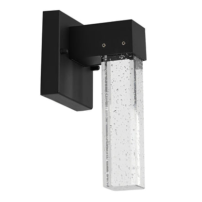 Modern LED Outdoor Wall Sconce Die-Cast Aluminum Crystal Bubble Shade 10W 3000K 90-260V Black