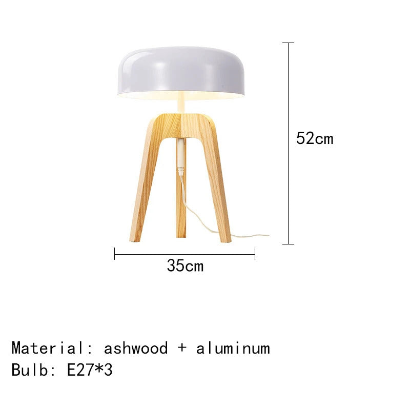 Pileo Porada Floor Lamp – Solid Wood Tripod Light
