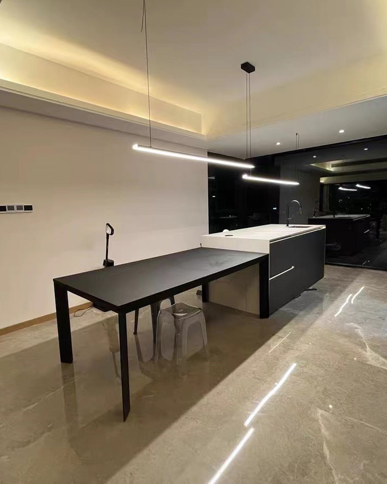 Modern Linear LED Pendant Light – Kitchen Island & Dining Bar Fixture