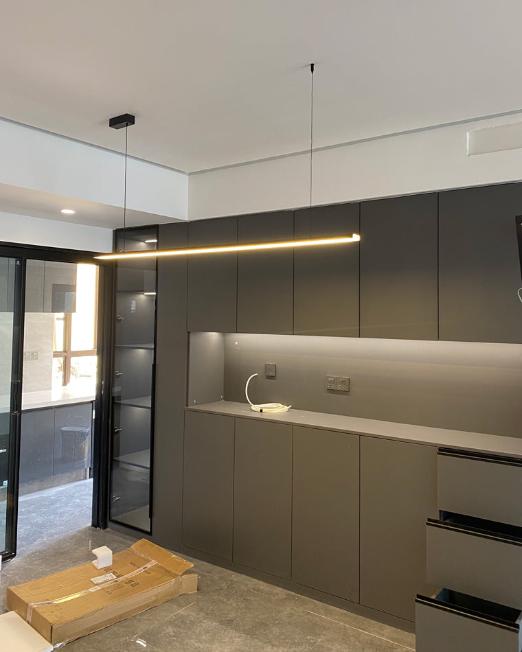 Modern Linear LED Pendant Light – Kitchen Island & Dining Bar Fixture