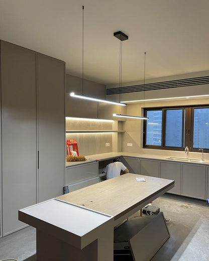 Modern Linear LED Pendant Light – Kitchen Island & Dining Bar Fixture
