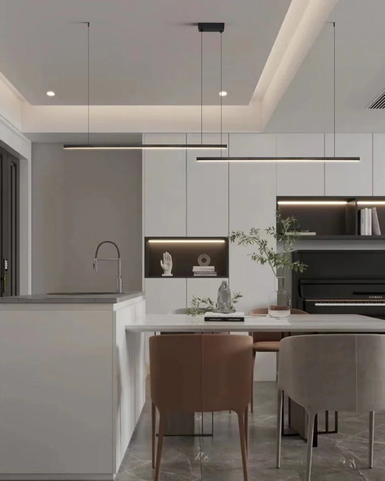 Modern Linear LED Pendant Light – Kitchen Island & Dining Bar Fixture