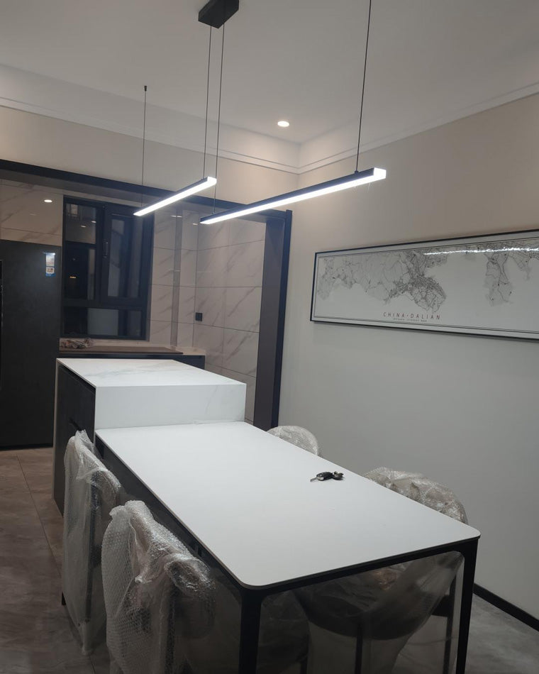 Modern Linear LED Pendant Light – Kitchen Island & Dining Bar Fixture