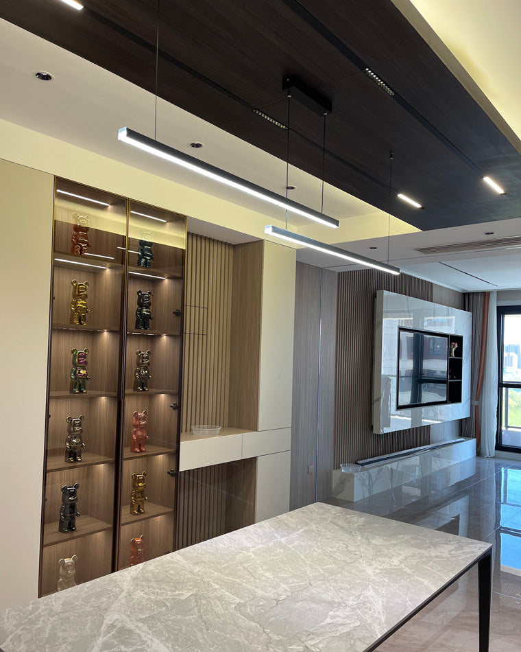 Modern Linear LED Pendant Light – Kitchen Island & Dining Bar Fixture