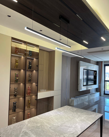 Modern Linear LED Pendant Light – Kitchen Island & Dining Bar Fixture