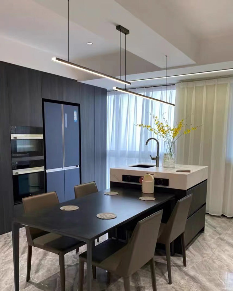 Modern Linear LED Pendant Light – Kitchen Island & Dining Bar Fixture