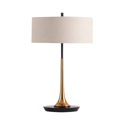 Teardrop Table Lamp Electroplated Iron Cylindrical Fabric Shade G9 LED 3000K Black or Gold