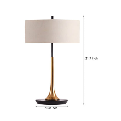 Teardrop Table Lamp Electroplated Iron Cylindrical Fabric Shade G9 LED 3000K Black or Gold