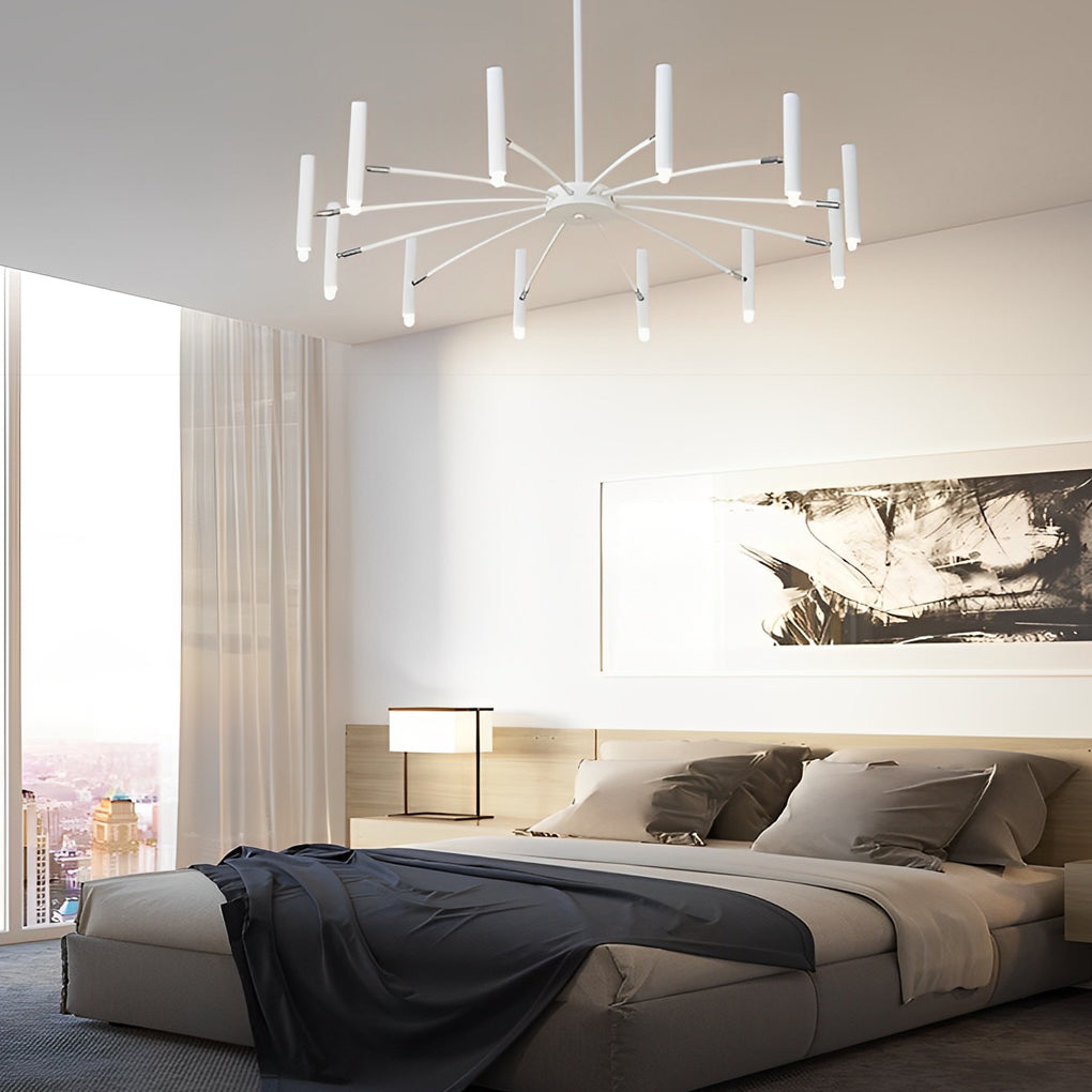 Modern Adjustable Metal LED Chandelier Minimalist Linear Ceiling Light