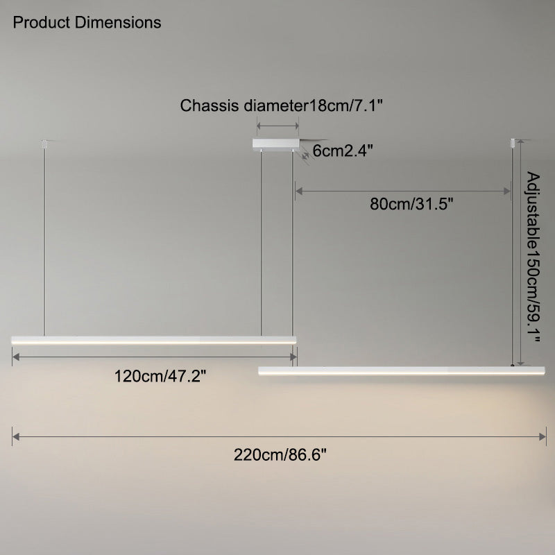 Modern Linear LED Pendant Light – Kitchen Island & Dining Bar Fixture