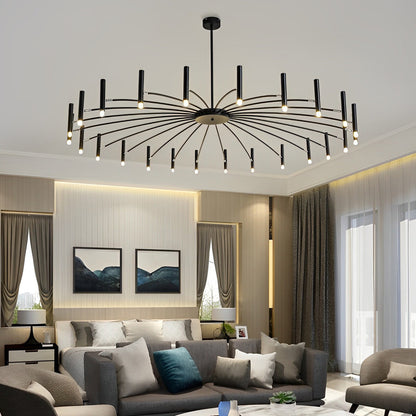 Modern Adjustable Metal LED Chandelier Minimalist Linear Ceiling Light