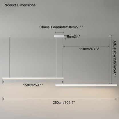 Modern Linear LED Pendant Light – Kitchen Island & Dining Bar Fixture