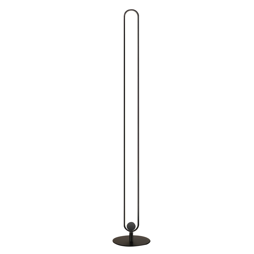 Modern Floor Lamp LED Oval Sculptural Acrylic Metal Warm White 3000K Foot Switch Black Gold Living Room Bedside 53 Inch