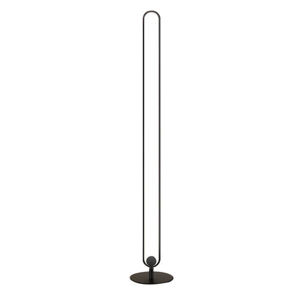 Modern Floor Lamp LED Oval Sculptural Acrylic Metal Warm White 3000K Foot Switch Black Gold Living Room Bedside 53 Inch