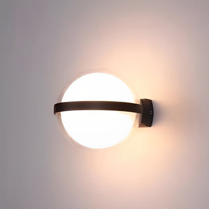 Modern Round Outdoor Wall Sconce Up Down LED 3 CCT Nordic Iron Acrylic
