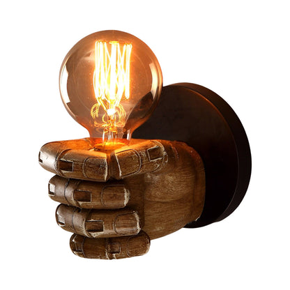 Industrial Resin Fist Wall Sconce Light – Retro Hand Wall Lamp