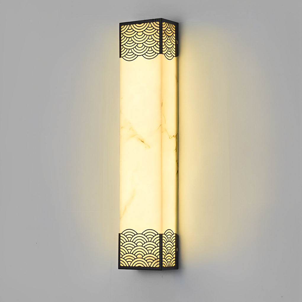 Modern LED Outdoor Wall Sconce Stainless Steel Resin Lattice Shade 20W 3CCT Black Yard Gate Garden