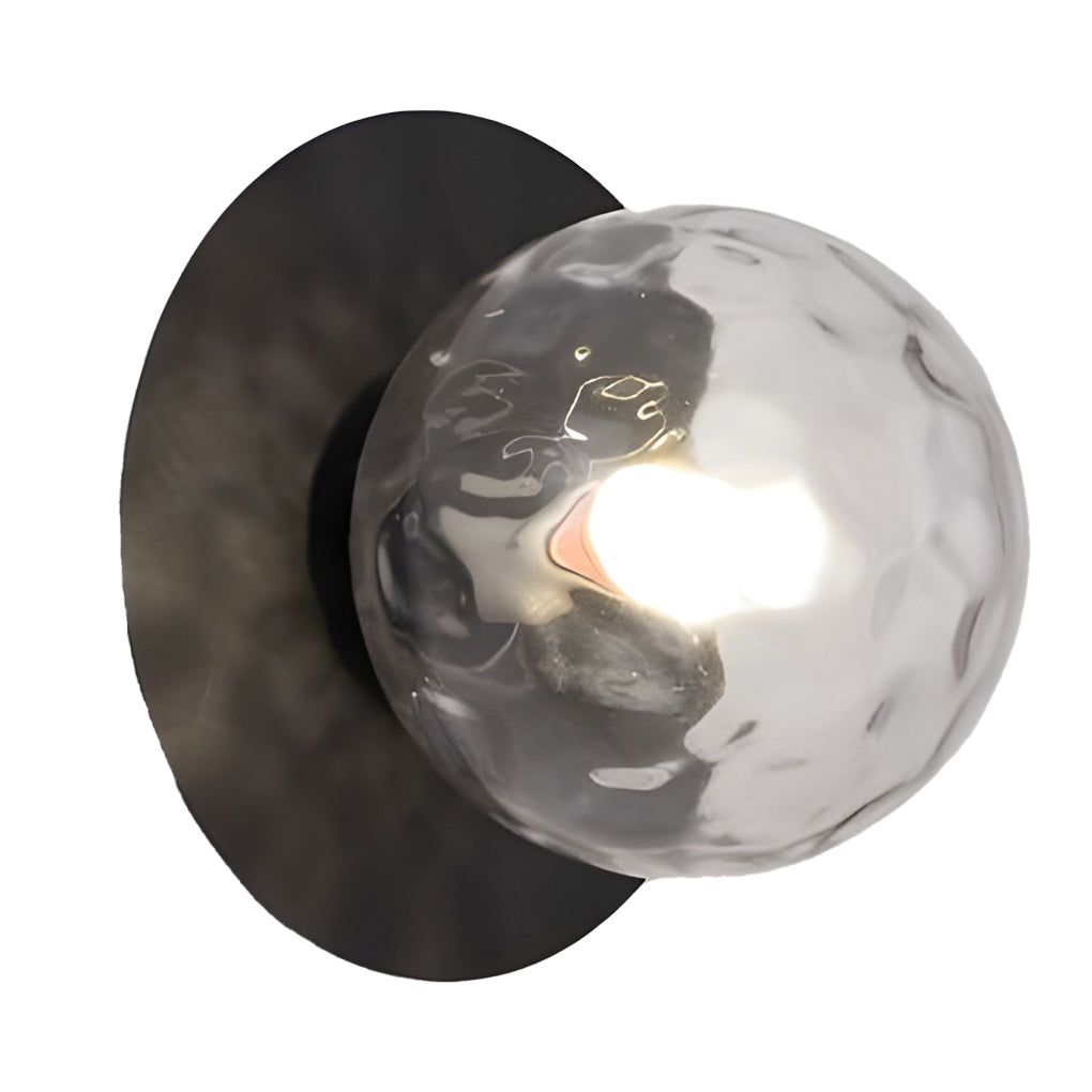 Round Glass Ball LED Wall Sconce Modern Gold Black Bedroom Living Room 12W