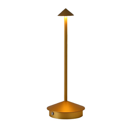Rechargeable Mushroom Table Lamp Slim Aluminum Pina Cordless Touch Stepless Dimming 12H Black or Gold