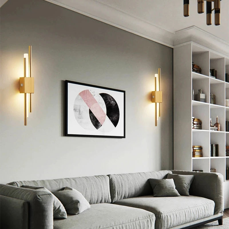 Modern Gold LED Wall Sconce Touch Dimmable Nordic Bedside Bedroom Left Right