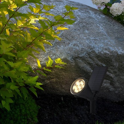 Solar Powered Outdoor Spotlight ABS 7W 490LM Warm White RGB IP65 4400mAh Landscape