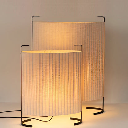 Japanese-Style Fabric Drum LED Outdoor Floor Lamp IP54 Aluminium 12W 3000K