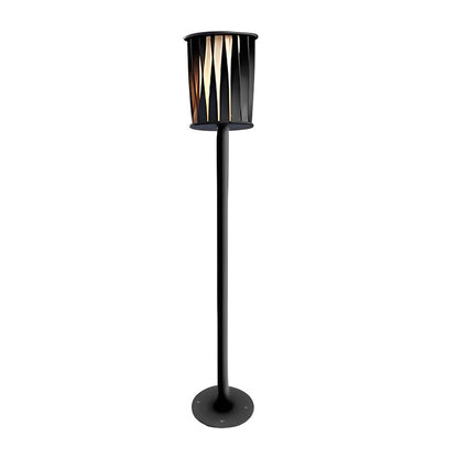 Rotating Vertical Slat Stainless Steel LED Outdoor Floor Lamp IP65 Solar 3000K