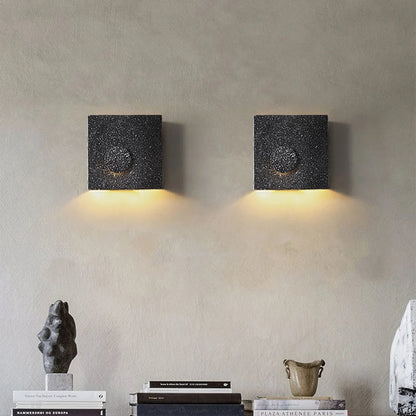 Cement LED Wall Sconce Wabi Sabi Minimalist Bedroom Hallway Frosted