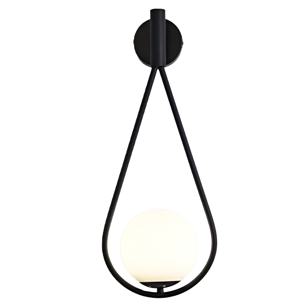 Teardrop Wall Sconce Nordic Glass Globe Iron E27 Bedroom Living Room Black Gold