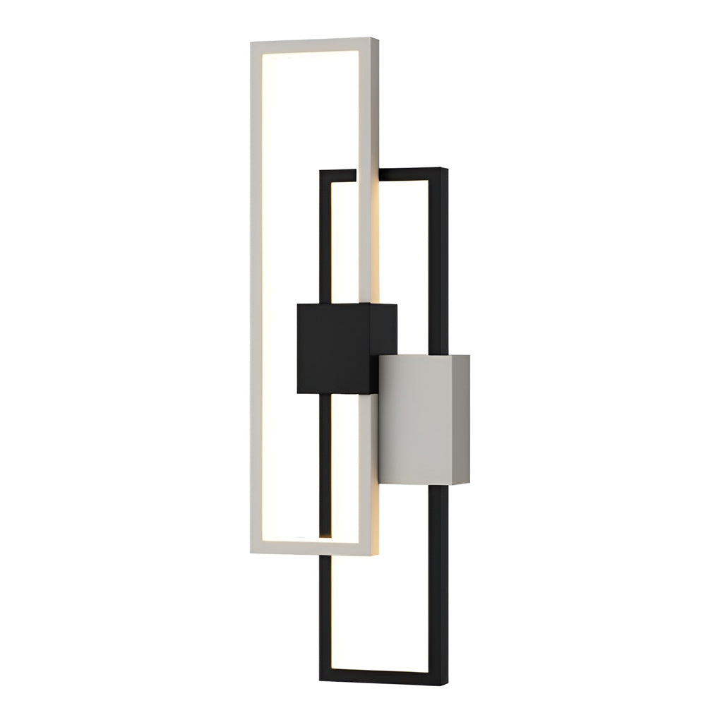 Rectangular Three-Color LED Wall Sconce Modern Nordic Bedroom Hallway Black Gold