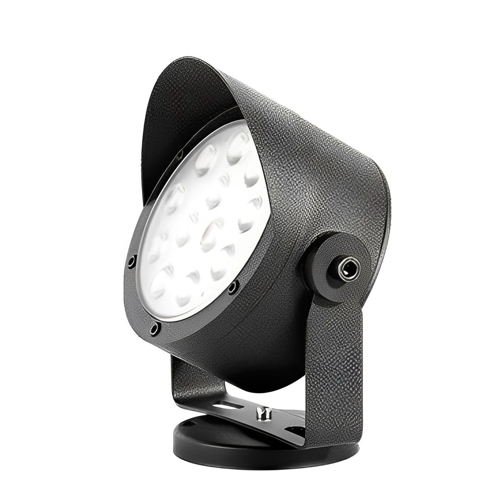 Hardwired LED Outdoor Spotlight 24W Die-Cast Aluminum 3000K IP65 Adjustable Dual Mount Base or Ground Insert