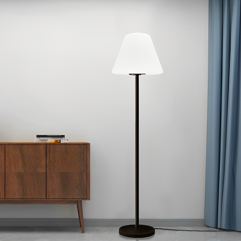 Modern Floor Lamp RGB LED Drum Shade App Remote Music Sync 16 Color Dimmable IP68 Black 60 Inch Living Room Bedroom