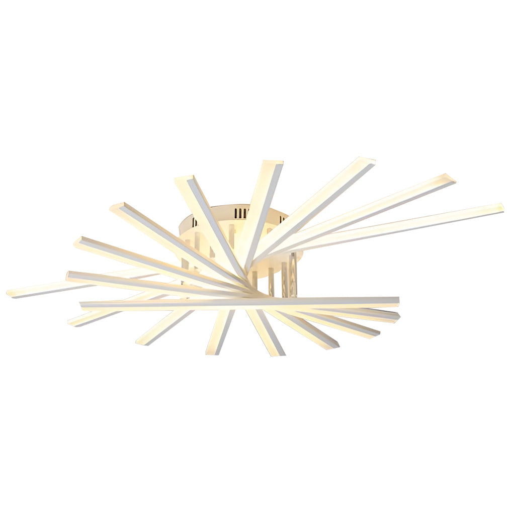 Creative Strip LED Chandelier Nordic Modern Minimalist Iron Acrylic White Stepless Dimmable 43 47 Inch