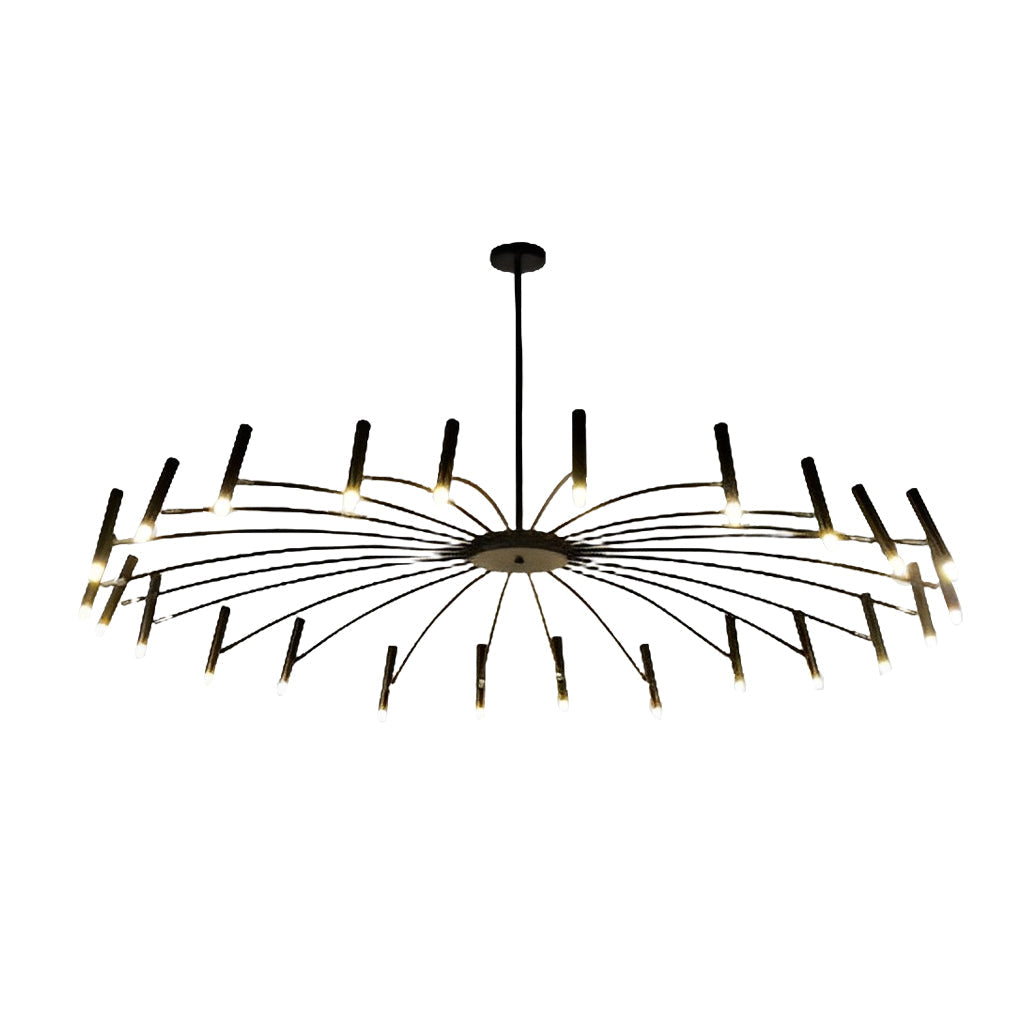 Modern Adjustable Metal LED Chandelier Minimalist Linear Ceiling Light